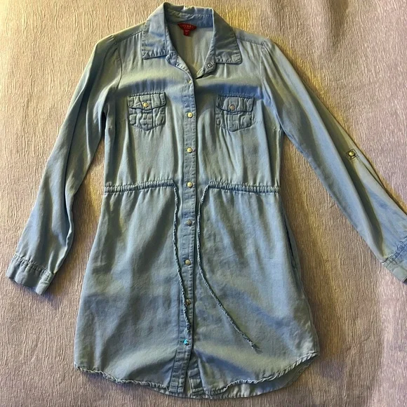 chinese dress ladies Guess Jeans Lace Up Denim Dress (M)  Holy Thrift